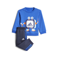 adidas 童装 卡通印花休闲运动婴幼儿套装 婴童 蓝色+深蓝色 HM9634