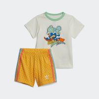 adidas 童装 罗纹圆领短袖短裤套装 男童 IB8614