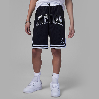 耐克Jordan 童装 字母Logo印花条纹宽松直筒短裤 男童 黑色 FQ0611-010