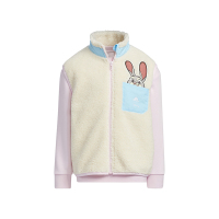 adidas x Disney 联名款 童装 拼接撞色Logo字母印花图案二合一套头卫衣 男童 粉色 IB7753