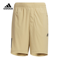 adidas 童装 Logo标识三条纹松紧腰直筒短裤 男款 卡其 GP0808