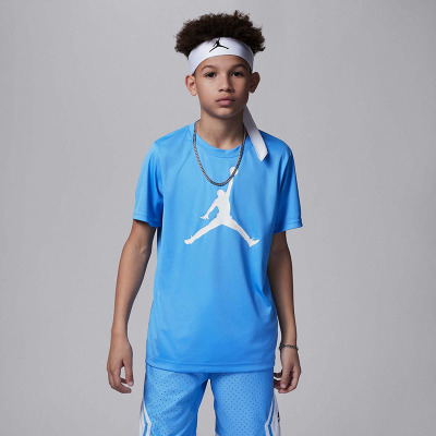 耐克Jordan 童装 Jumpman Dri-FIT Logo印花圆领短袖T恤 男童 蓝色 HA4105-412