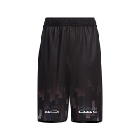 adidas 童装 Logo休闲运动针织短裤 男童 黑色 HE2548