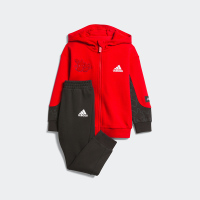 adidas 童装 卡通图案印花拼色连帽夹克外套运动裤婴幼儿套装 婴童 IP7010