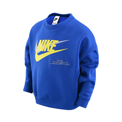 Nike Sportswear Icon Fleece 字母Logo印花圆领长袖卫衣男童女童游戏宝蓝DX5140-480