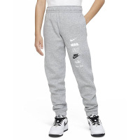 Nike 童装 字母Logo印花加绒针织运动裤 男童 调色暗灰 DX5160-063