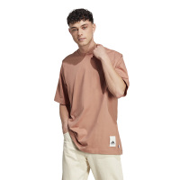 adidas 纯色圆领套头短袖T恤 男款 岩层土褐色 IC4106
