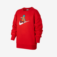 Nike 童装 Cny系列 卡通图案Logo印花圆领卫衣 男童女童 红色 FD4074-657