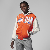 耐克Jordan 童装 字母Logo图案印花针织夹克外套 男童 灯草橙 FJ6406-891