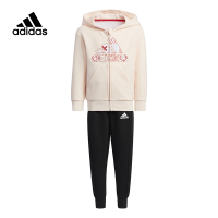 adidas 童装 春节主题 连帽衫运动裤运动套装 女童 粉色 HC2739