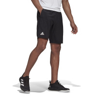 adidas 纯色松紧腰网球运动短裤 男款 黑色 GL5409