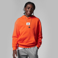 耐克Jordan 童装 纯色标贴Logo宽松连帽卫衣 男童 队橙 FJ9675-891