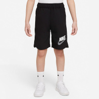Nike 童装 纯色字母Logo直筒休闲短裤 男童 黑色 DZ0814-010