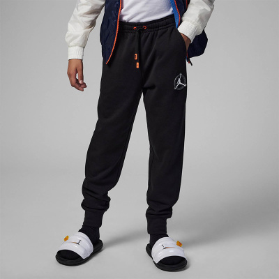 耐克Jordan 童装 字母Logo印花抽绳系带束脚运动裤 男童 黑色 FN6491-010