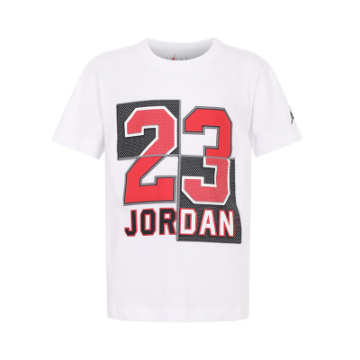 耐克Jordan 童装 字母Logo印花圆领短袖T恤 男童 白色 FB1597-100