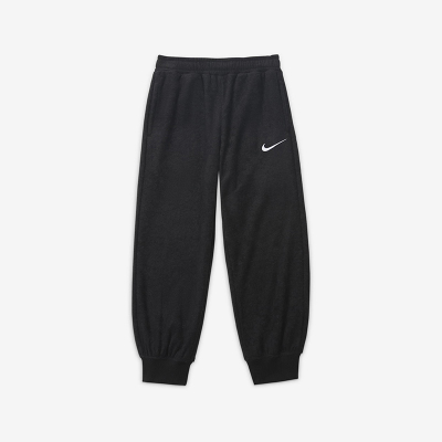 Nike 童装 纯色Logo徽标束脚针织运动裤 男童 黑色 FD9256-010