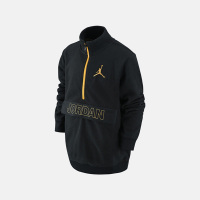 耐克Jordan 童装 字母图案半拉链翻领卫衣 男童 黑色 FD9360-010