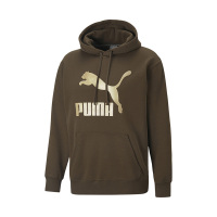 PUMA Logo图案印花长袖连帽套头卫衣 男款 棕色 537678-62