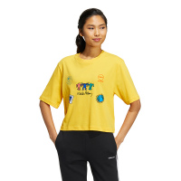 adidas neo x 凯斯·哈林 SS22 趣味卡通图案圆领休闲T恤 女款 黄色 HD7253