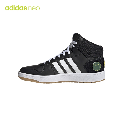 adidas neo Hoops 2.0 Mid 舒适耐磨 中帮休闲篮球鞋 黑白拼接 GY7616