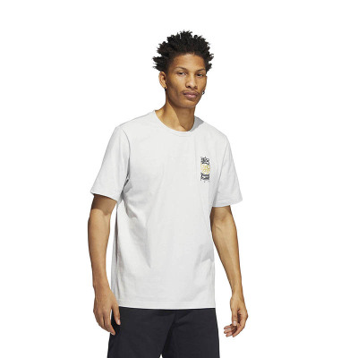 adidas Don 3 King Tee 背面篮球战术板印花运动透气短袖T恤 男款 浅灰色 HI1491