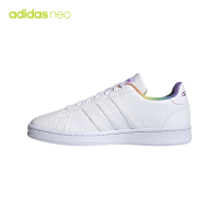 adidas neo Grand Court 女款 白彩虹 运动休闲鞋 H01054