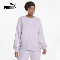 Puma Logo刺绣运动圆领套头卫衣 女款 紫色 535327-17