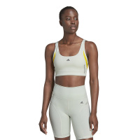 adidas 瑜伽训练中号支撑运动内衣 亚麻绿 HM6392