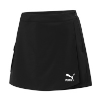 Puma 刺绣Logo口袋纯色半身裙 黑色 536888-01