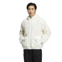 adidas St Boa Jacket 纯色品牌Logo刺绣连帽拉链夹克外套 男款 汉玉白 HR4442