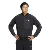 adidas 拼接口袋品牌Logo印花运动夹克外套 男款 黑色 HN9035