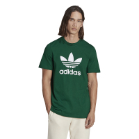adidas originals Logo字母印花圆领短袖T恤 男款 绿色 IA4819