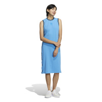 adidas neo 纯色侧边排扣圆领无袖连衣裙 蓝色 HN0014