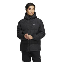 adidas Cb Down Jacket 纯色运动休闲连帽长袖羽绒服 冬季 男款 黑色 HN2094