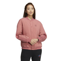 adidas neo W Bbal Jkt Pad 纯色Logo刺绣单排扣长袖棉服 冬季 女款 粉色 HN2434