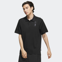 adidas 武极系列 纯色Logo标识运动Polo衫 男款 黑色 IA8107