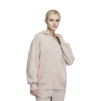 adidas Premium Hooded Jacket 纯色运动休闲连帽夹克外套 女款 奇迹灰褐棕 IK4291