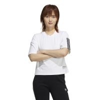 adidas originals Ryv Tee Ss 条纹运动圆领短袖T恤 女款 白色 H39016