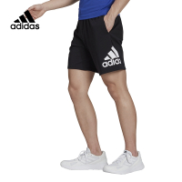 adidas M Bl Sj Sho Logo休闲运动型格透气短裤 男款 黑色 GS4874