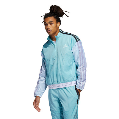 adidas Rose Lw Anorak 篮球运动夹克外套 男款 天蓝色 GV4651