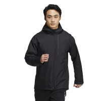 adidas 3in1 Fleece Jkt 运动纯色连帽防风衣夹克外套 男款 黑色 HR5245
