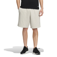 adidas 纯色Logo标识跑步训练透气五分短裤 男款 米色 HS4388