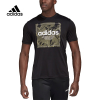 adidas M Camo Bx T 训练运动短袖T恤 亚版 男款 黑色 GD5877