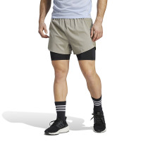 adidas Logo印花松紧腰休闲短裤 男款 大理石银色 IB8933