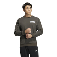 adidas Th Ref Swt 纯色Logo运动休闲圆领套头卫衣 男款 橄榄绿 HY5838