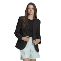 adidas originals FW22 纯色单排扣西装外套 女款 黑色 HN3670