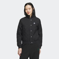 adidas Logo印花拉链棉服外套 女款 黑色 IK6011