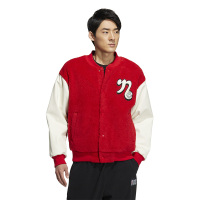 adidas neo摇粒绒字母印花棒球服外套 男女同款 红色 新年推荐 IA6902
