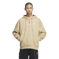 adidas originals CNY新年款 Mf Hoody M 恭喜发财图案印花拉链连帽长袖卫衣 男款 卡其棕 H