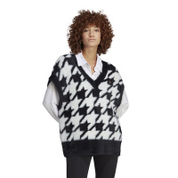 adidas originals V领Logo刺绣马甲 女款 黑色 IB8613